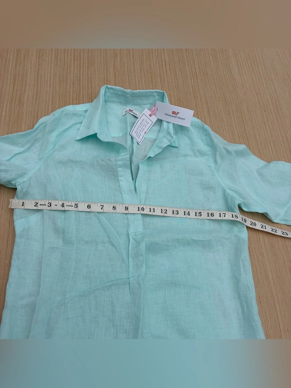 NEW Vineyard Vines Solid Lucaya Coverup Dress Linen Blue Green - Picture 5 of 15